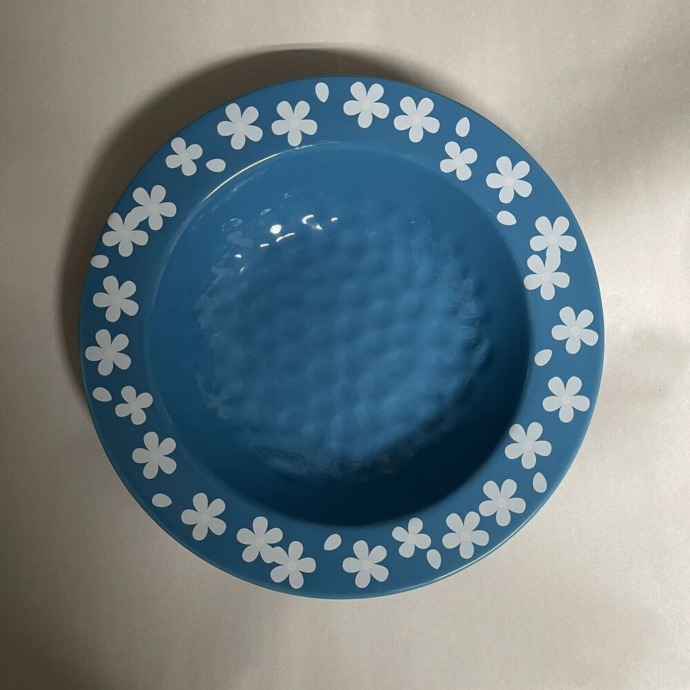 Temp-tations Soup Pasta Bowl 9" Blue Field Of Flowers Luncheon Dinnerware